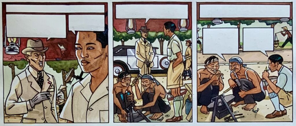 Extrait de l'album "Le Dragon et le Bambou" dessiné par Marcelino Truong, paru chez Albin Michel en 1991